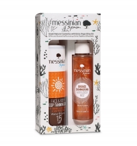2-Pack Gift Set - &Alpha;&nu;&tau;&iota;&eta;&lambda;&iota;&alpha;&kappa;ό &Lambda;ά&delta;&iota; &Mu;&alpha;&upsilon;&rho;ί&sigma;&mu;&alpha;&tau;&omicron;&sigmaf; SPF 15 + Hair &amp; Body Mist BRONZE SHIMMERING
